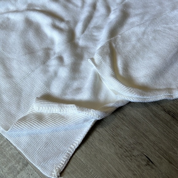 David Brett Vintage 1970’s Stark White Knit Nautical Cardigan Sweater Rayon - Picture 9 of 9